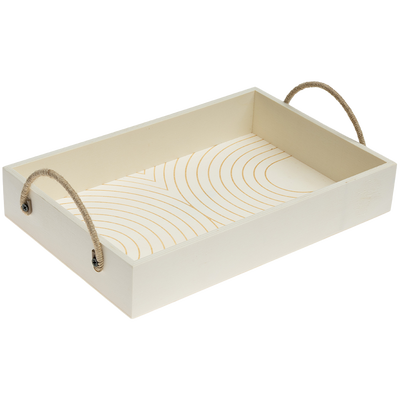 Wooden Tray with Rope Handles image number 1