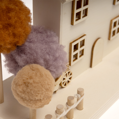 Wooden House with Pom Poms image number 4