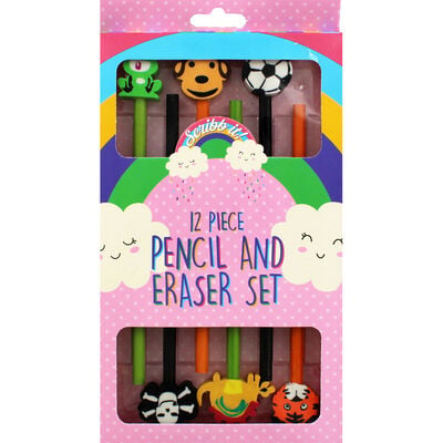 6 HB Pencils with Erasers - Assorted image number 2