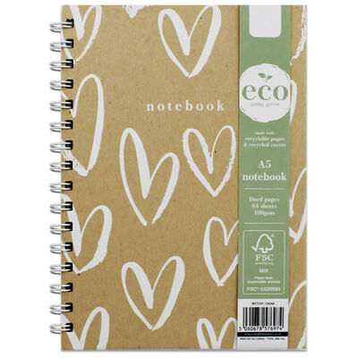 A5 Kraft Heart Wiro Notebook image number 1