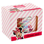 Disney Minnie Mouse Pink Stripe Ceramic Mug image number 1