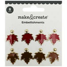 Enamel Leaf Charm Embellishments: Pack of 8 image number 1