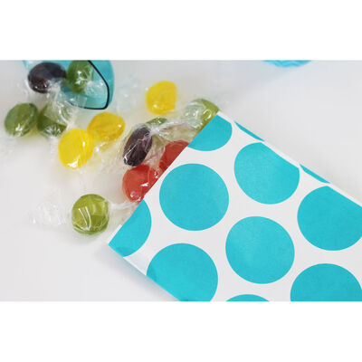 10 Blue Polka Dot Paper Favour Bags image number 3
