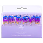 Rainbow Ombre Happy Birthday Candles image number 1