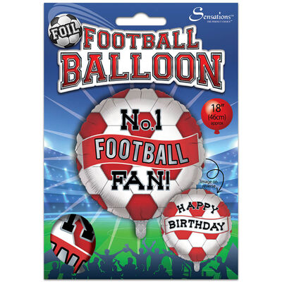 18 Inch Red and White Football Helium Balloon image number 2
