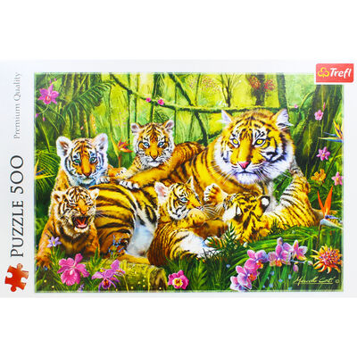 Family of Tigers 500 Piece Jigsaw Puzzle image number 2