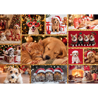 Family Puzzle Cosy Christmas Pets 410 Piece Jigsaw Puzzle