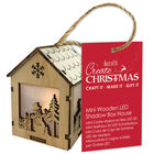 Mini Wooden Snowman LED Shadow Box House image number 1