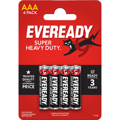 Eveready Super Heavy Duty AAA Batteries: Pack of 4 image number 1