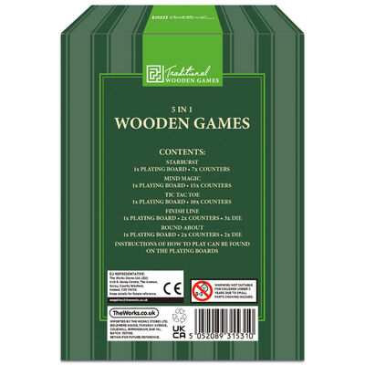 Traditional 5-in-1 Wooden Games image number 2