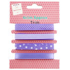 4 x 1m Pastel Ribbon Trims - Assorted image number 1
