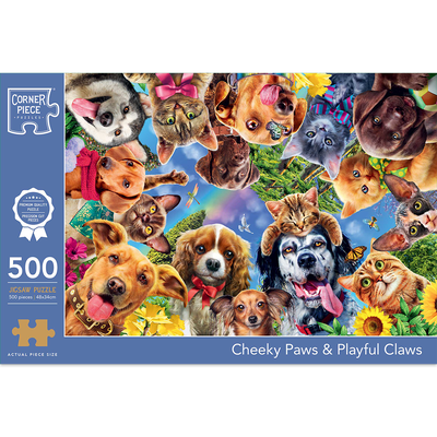 Cheeky Paws & Playful Claws 500 Piece Jigsaw Puzzle image number 1