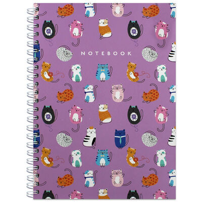 A4 Purple Cat Notebook image number 1