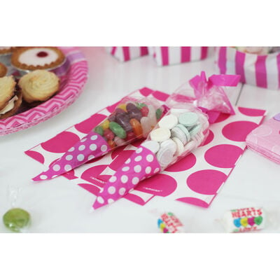 10 Pink Polka Dot Cone Favour Bags image number 3