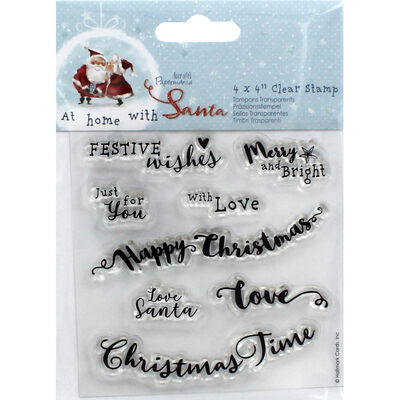 At Home with Santa Sentiments Clear Stamp Set image number 1