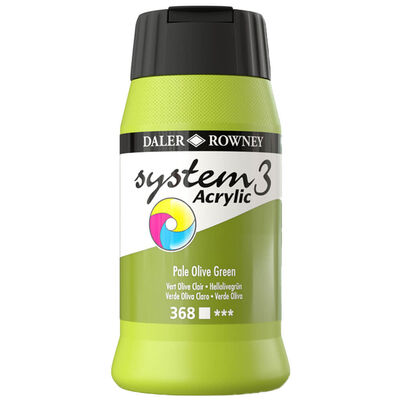 System 3 Acrylic Paint: Pale Olive Green 500ml image number 1