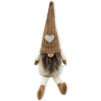 Sitting Christmas Gonk Plush: Beige Heart