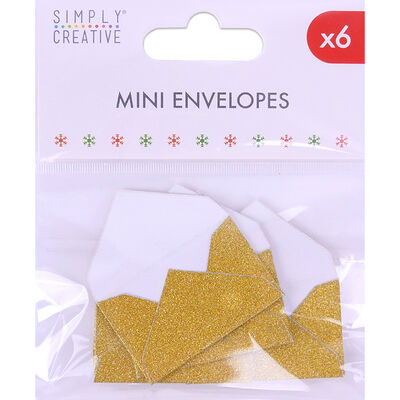 Gold Mini Glitter Envelopes - 6 Pack image number 1