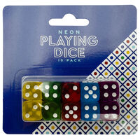 Neon Playing Dice: Pack of 10