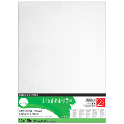 2 Daler Rowney Stretched Canvases - 12x16 Inch image number 1