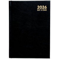 A6 Day a Page Black 2026 Diary