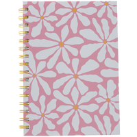 A5 Wiro Pink Flower Notebook