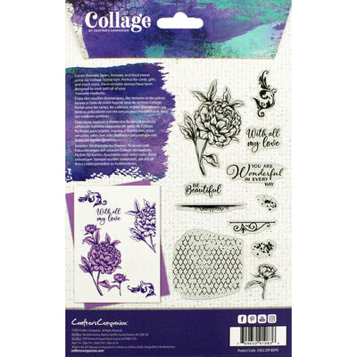 Crafter's Companion Collage Photopolymer Stamp - Beautiful Peony image number 3