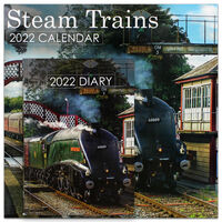 Steam Trains 2022 Square Calendar and Diary Set