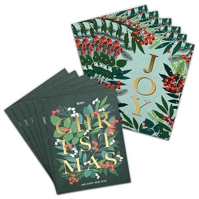 Festive Foliage Christmas Cards: Pack of 12 image number 2