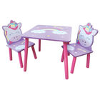 Magical Unicorn Wooden Table and Chairs Set image number 1