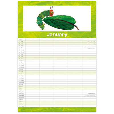 A3 The Very Hungry Caterpillar 2022 Calendar image number 2