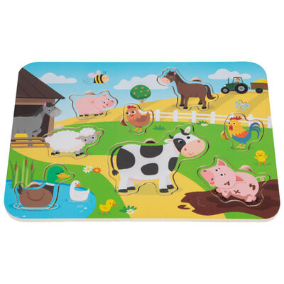 PlayWorks Wooden Farm Animals Puzzle image number 1