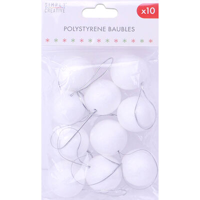 Polystyrene Round Baubles - 10 Pack image number 1