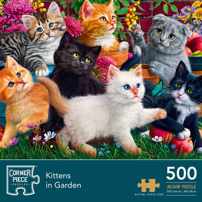 Kittens in the Garden 500 Piece Jigsaw Puzzle image number 1
