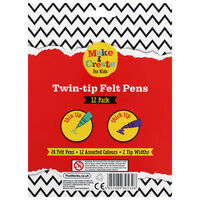 Twin-tip Felt Pens: Pack of 12