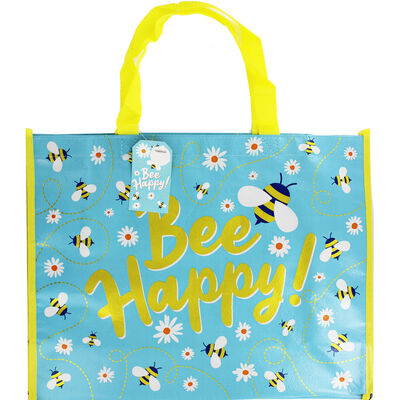 Bee Happy Giant Reusable Shopping Bag image number 1