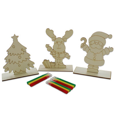 Colour Your Own Christmas Character: Pack of 3 image number 1
