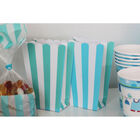 5 Blue Striped Paper Popcorn Favour Boxes image number 3