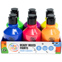 Ready Mixed Neon Paints: Pack of 6