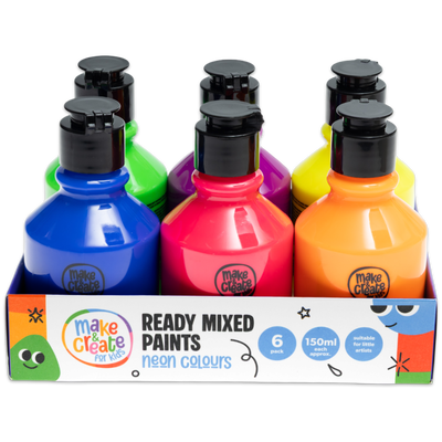 Ready Mixed Neon Paints: Pack of 6 image number 1