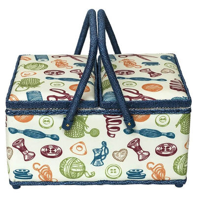 Korbond Hobby Dreams Twin Lidded Sewing Basket image number 1
