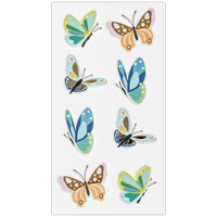 Butterflies 3D Toppers Stickers: Pack of 8
