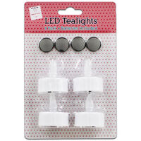 LED Tealights and Batteries: Pack of 4