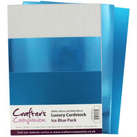 Crafters Companion A4 Luxury Cardstock Pack - Ice Blue