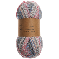 Super Soft Chunky Acrylic Yarn: Multi Coloured Twist 200g