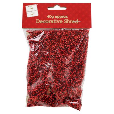 Red Decorative Shred: 40g image number 1