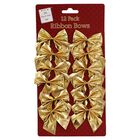 Gold Ribbon Bows: Pack of 12 image number 1
