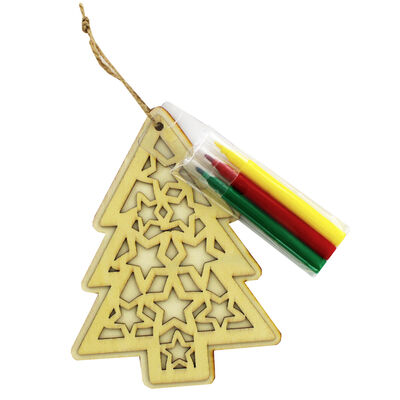 Colour Your Own 3D Wooden Christmas Tree image number 1