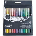 Crawford & Black Watercolour Pastel Brush Pens: Pack of 12 image number 1