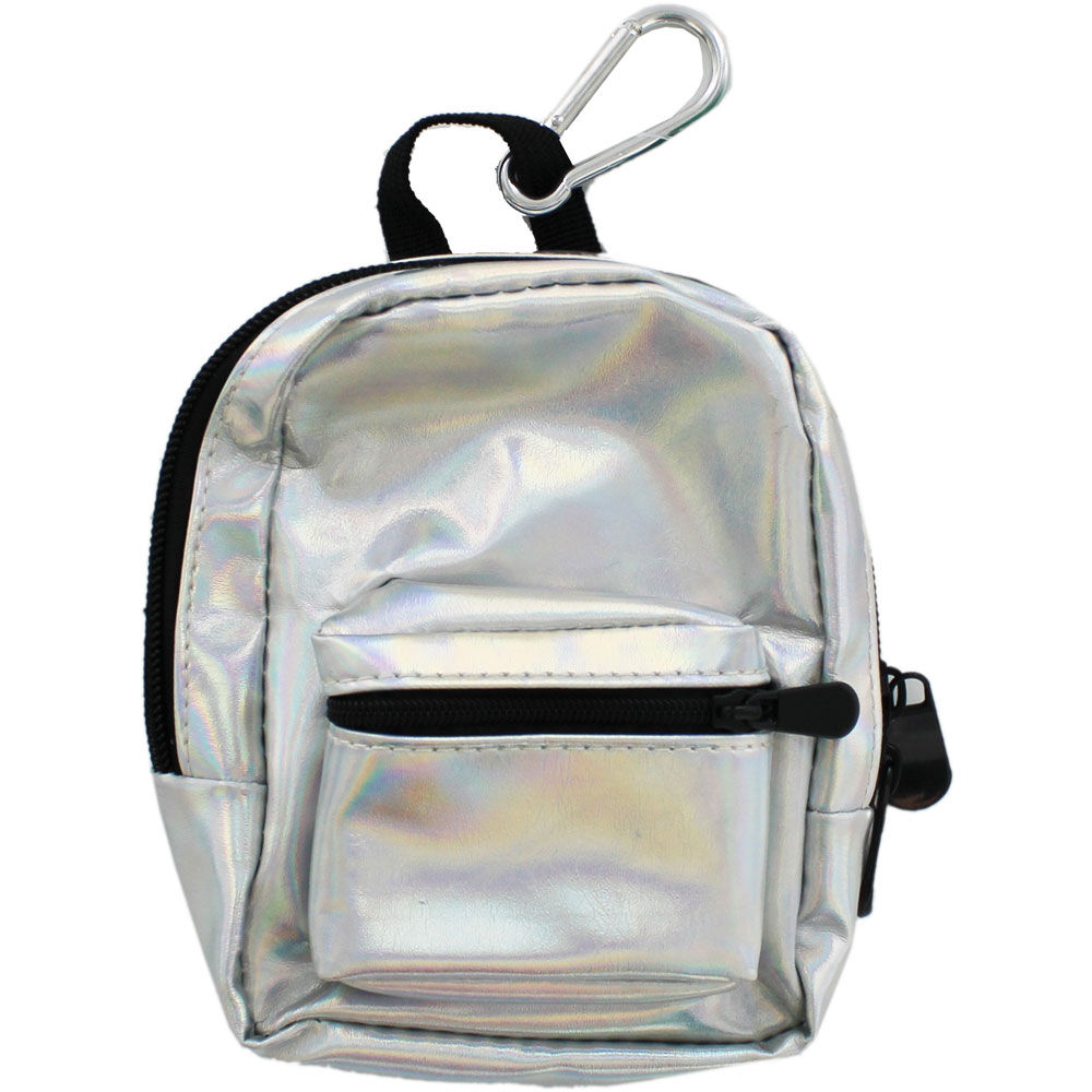 mini silver backpack